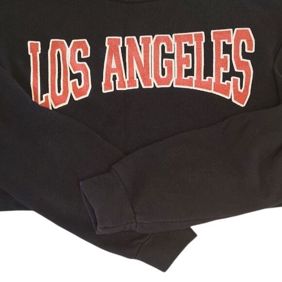 Rock Rose Couture Black Los Angeles Fleece Half Sweatshirt Top Medium - Picture 6 of 10